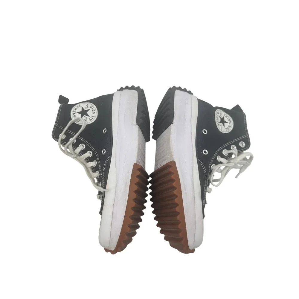 Converse Run Star Hike High Top Platform Sneakers Black White Mens 7 W 8.5 - Picture 9 of 10